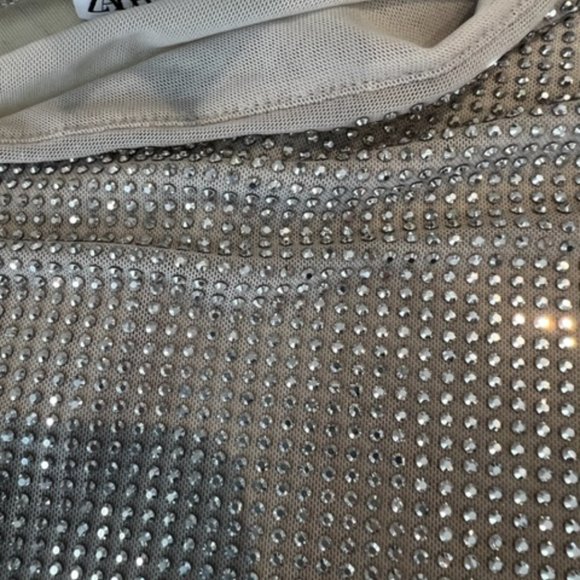 Zara Silver One-Shoulder Bodysuit - Picture 5 of 6